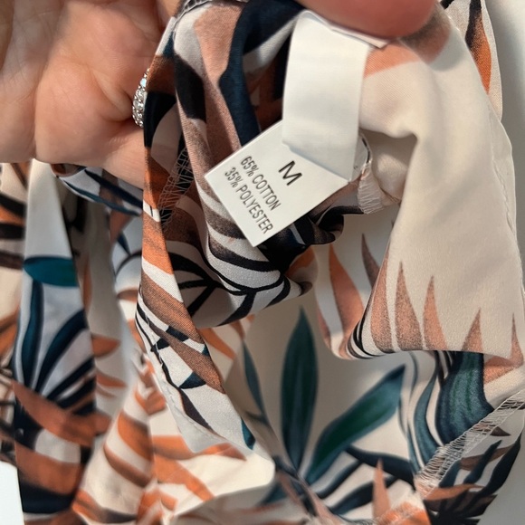 SHEIN High Waist Tropical Print Shorts - Brown and Green - Picture 6 of 7